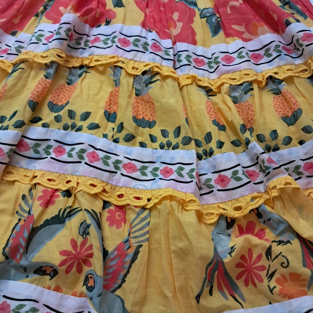 NWT JessaKae Tropica Dress Halter Dress Women's XXL Yellow Vibrant Vacation - Picture 7 of 15